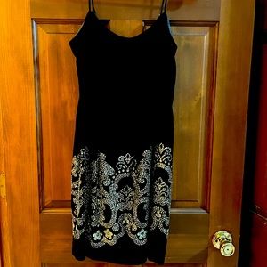Scott McClintock Velvet Black & Gold Dress
